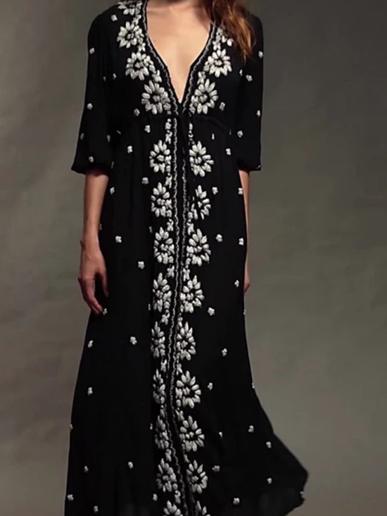 Free People Dresses & Skirts - Free People Black and White Maxi Dress